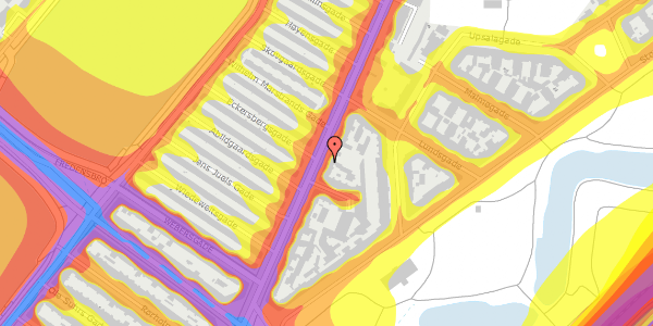 Trafikstøjkort på Øster Farimagsgade 26, kl. , 2100 København Ø