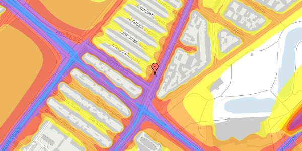 Trafikstøjkort på Øster Farimagsgade 27, kl. , 2100 København Ø