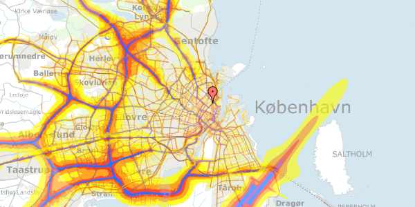 Trafikstøjkort på Øster Farimagsgade 30A, st. 3, 2100 København Ø