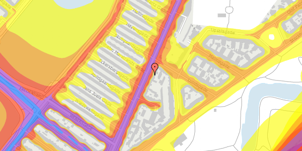 Trafikstøjkort på Øster Farimagsgade 30, st. 1, 2100 København Ø