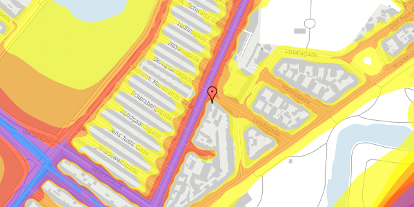 Trafikstøjkort på Øster Farimagsgade 32, st. 1, 2100 København Ø