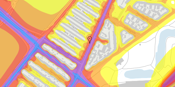 Trafikstøjkort på Øster Farimagsgade 33, st. , 2100 København Ø