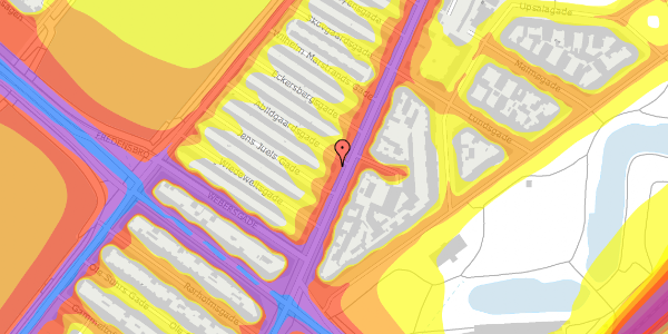 Trafikstøjkort på Øster Farimagsgade 35, st. , 2100 København Ø