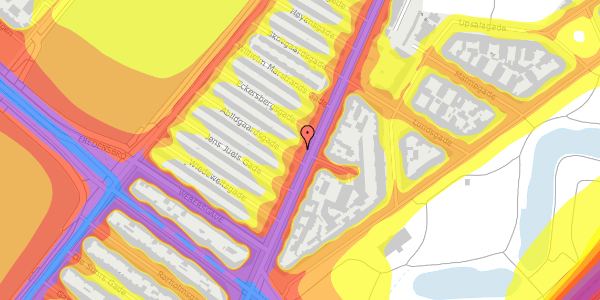 Trafikstøjkort på Øster Farimagsgade 37, st. , 2100 København Ø