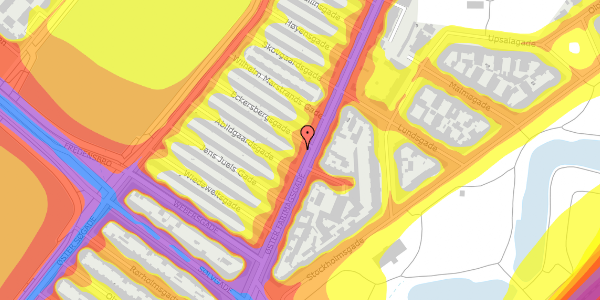 Trafikstøjkort på Øster Farimagsgade 39, st. th, 2100 København Ø