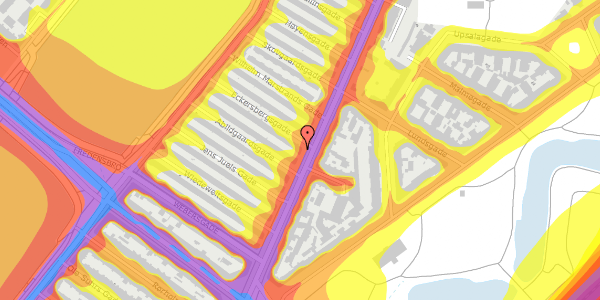 Trafikstøjkort på Øster Farimagsgade 39, st. tv, 2100 København Ø