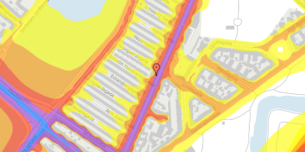 Trafikstøjkort på Øster Farimagsgade 45B, 2100 København Ø