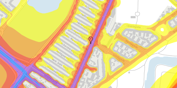 Trafikstøjkort på Øster Farimagsgade 47, 2100 København Ø