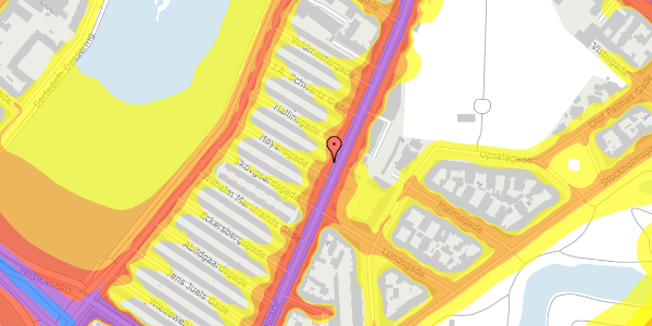 Trafikstøjkort på Øster Farimagsgade 55, 2100 København Ø