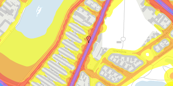 Trafikstøjkort på Øster Farimagsgade 61, 2100 København Ø