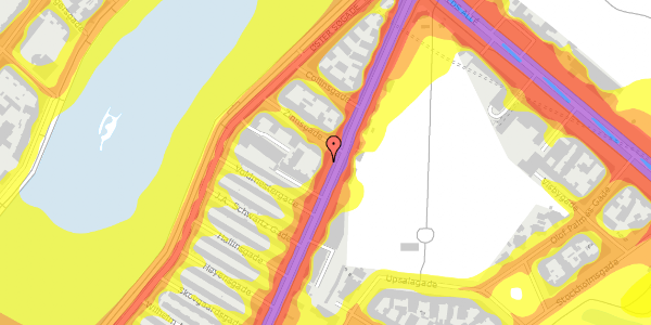 Trafikstøjkort på Øster Farimagsgade 73, st. th, 2100 København Ø