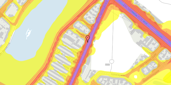 Trafikstøjkort på Øster Farimagsgade 73, st. tv, 2100 København Ø