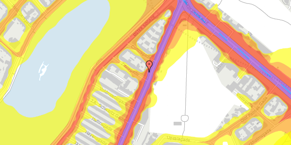 Trafikstøjkort på Øster Farimagsgade 75, st. tv, 2100 København Ø