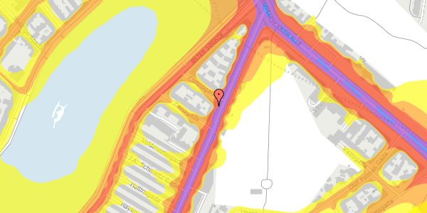 Trafikstøjkort på Øster Farimagsgade 77, kl. th, 2100 København Ø