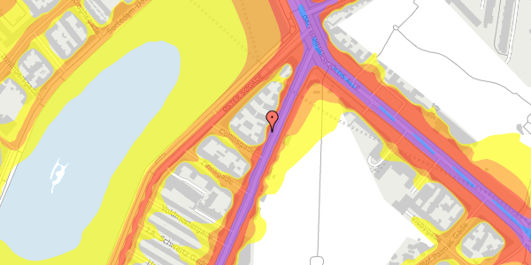 Trafikstøjkort på Øster Farimagsgade 81, st. th, 2100 København Ø