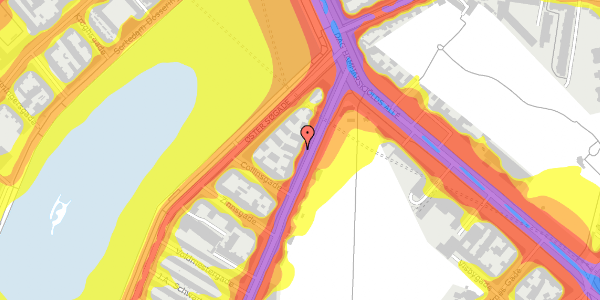 Trafikstøjkort på Øster Farimagsgade 85, st. th, 2100 København Ø