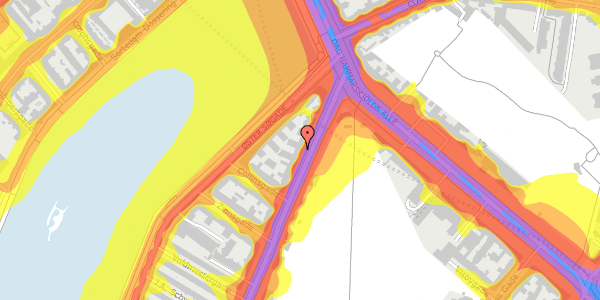 Trafikstøjkort på Øster Farimagsgade 87, st. th, 2100 København Ø