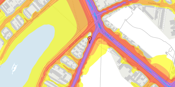 Trafikstøjkort på Øster Farimagsgade 91, st. th, 2100 København Ø