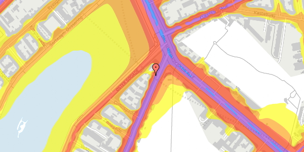 Trafikstøjkort på Øster Farimagsgade 93, st. , 2100 København Ø