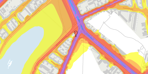 Trafikstøjkort på Øster Farimagsgade 95, st. 1, 2100 København Ø