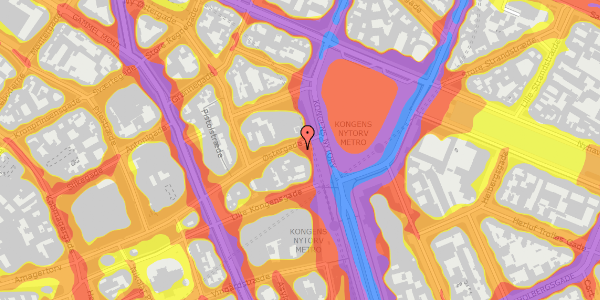 Trafikstøjkort på Østergade 1, st. 4, 1100 København K