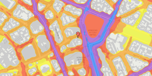 Trafikstøjkort på Østergade 3, st. , 1100 København K