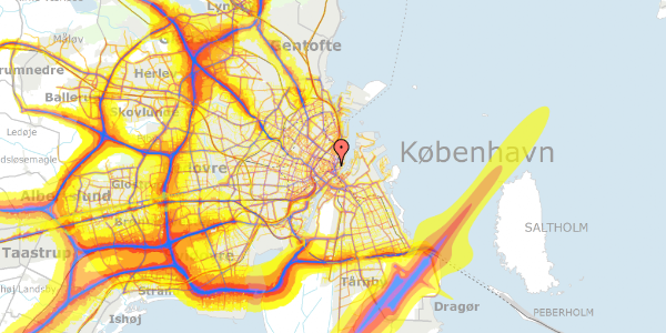 Trafikstøjkort på Østergade 7, kl. th, 1100 København K