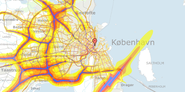 Trafikstøjkort på Østergade 24C, st. 3, 1100 København K