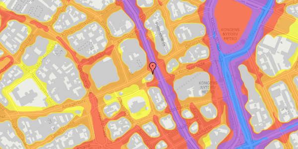 Trafikstøjkort på Østergade 33, 4. , 1100 København K