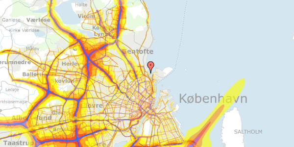 Trafikstøjkort på Østerled 26, st. , 2100 København Ø