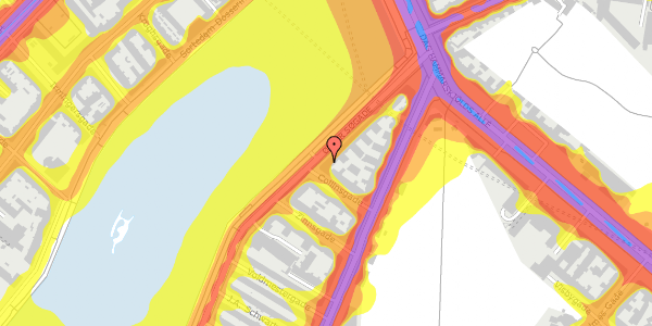 Trafikstøjkort på Øster Søgade 100, kl. tv, 2100 København Ø