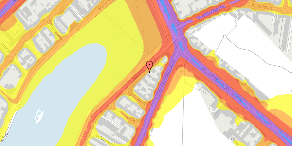 Trafikstøjkort på Øster Søgade 106, 1. tv, 2100 København Ø