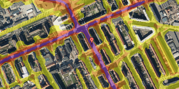 Trafikstøjkort på Østrigsgade 10, 2. th, 2300 København S