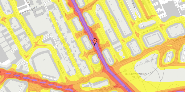 Trafikstøjkort på Østrigsgade 30, 3. tv, 2300 København S