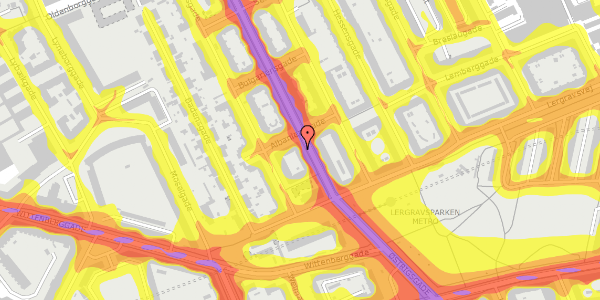 Trafikstøjkort på Østrigsgade 32, 2. th, 2300 København S