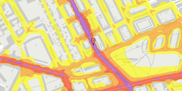 Trafikstøjkort på Østrigsgade 36, 4. tv, 2300 København S