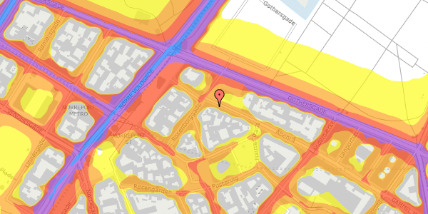 Trafikstøjkort på Åbenrå 35, 1. th, 1124 København K