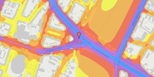 Trafikstøjkort på Åboulevard 1, 4. th, 1635 København V