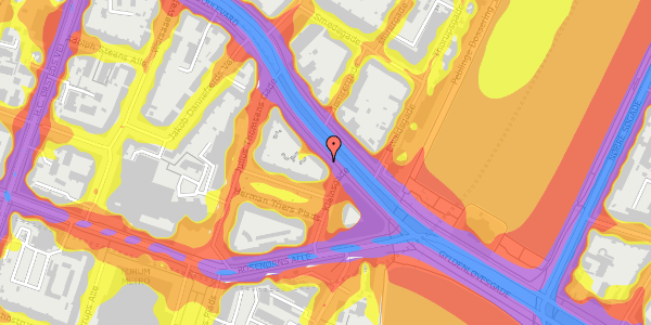 Trafikstøjkort på Åboulevard 7, st. th, 1635 København V