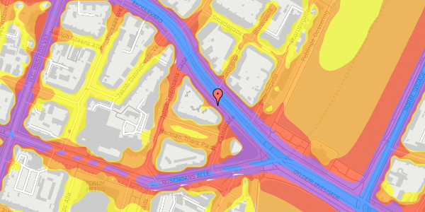 Trafikstøjkort på Åboulevard 9, 1. tv, 1635 København V