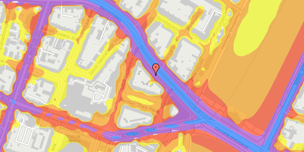 Trafikstøjkort på Åboulevard 11, 1. th, 1635 København V