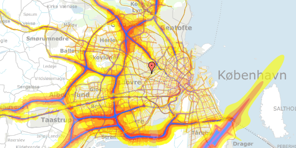 Trafikstøjkort på Ådalsvej 37, 2720 Vanløse