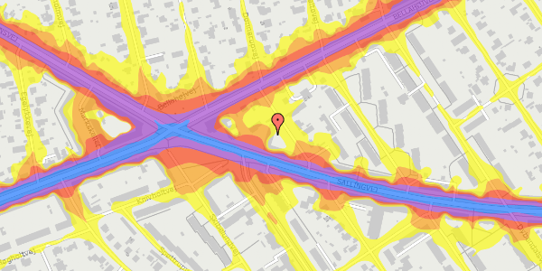 Trafikstøjkort på Ådalsvej 69, 1. th, 2720 Vanløse