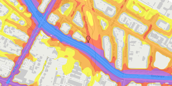 Trafikstøjkort på Ågade 90, st. th, 2200 København N