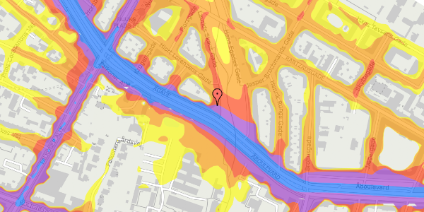 Trafikstøjkort på Ågade 90, 4. th, 2200 København N