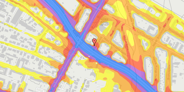 Trafikstøjkort på Ågade 106, kl. th, 2200 København N