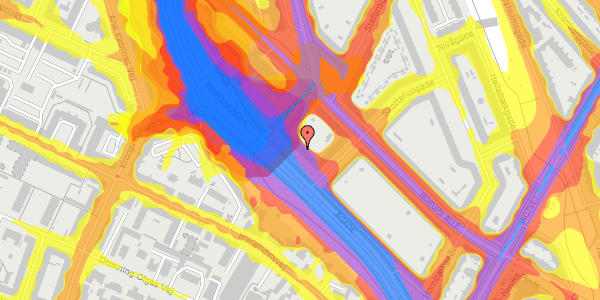 Trafikstøjkort på Ågade 140, 1. tv, 2200 København N