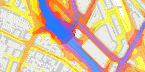 Trafikstøjkort på Ågade 142, 3. tv, 2200 København N