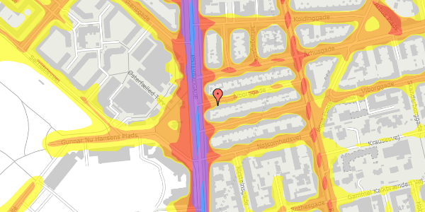 Trafikstøjkort på Ålborggade 2, 2. , 2100 København Ø