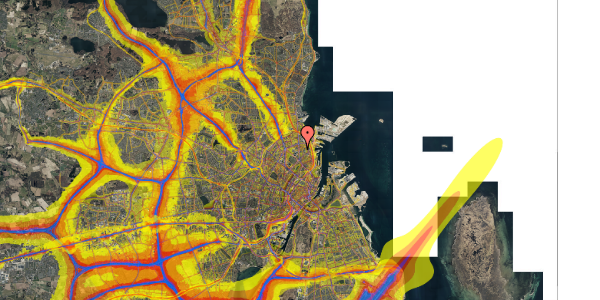 Trafikstøjkort på Ålborggade 7, 1. tv, 2100 København Ø